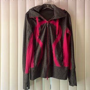 Lululemon Pink & Gray Zip Up Hoodie Stride Jacket 10